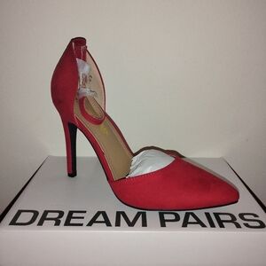 Dream Pairs Red Pointed Toe Heels